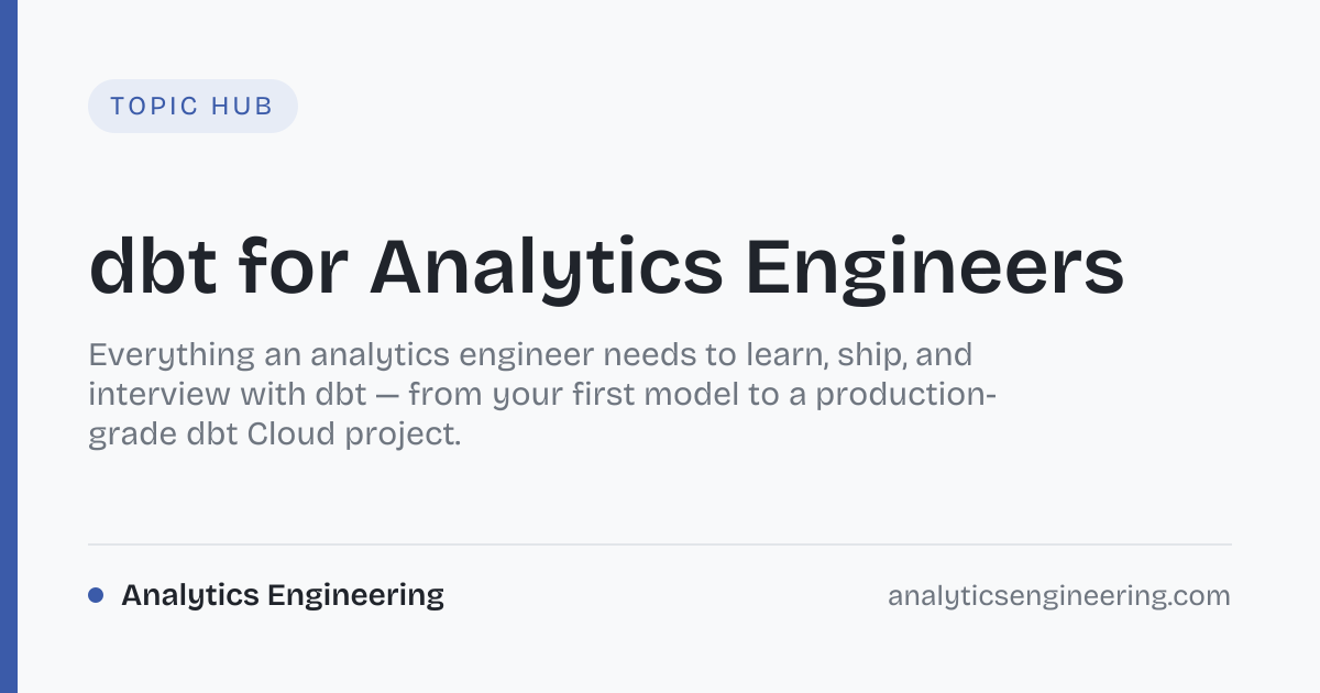 dbt for Analytics Engineers — Complete Guide, Tutorials & Practice ...