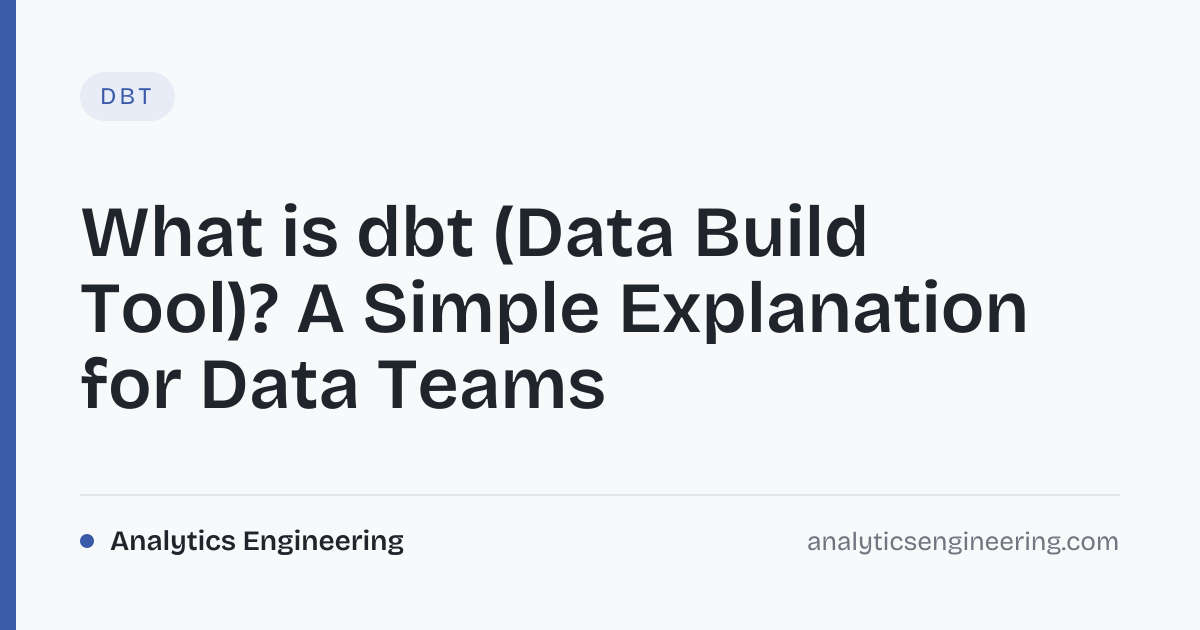 Understanding dbt: Transform Data with SQL · Analytics Engineering